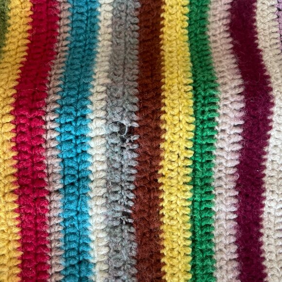 Multi Color Knit Blanket/Throw - Picture 5 of 6